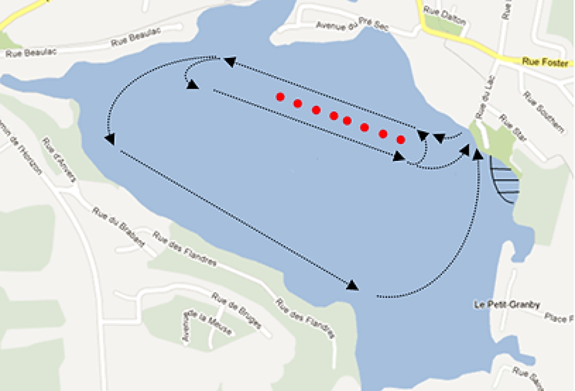 Plan de circulation sur le lac Waterloo